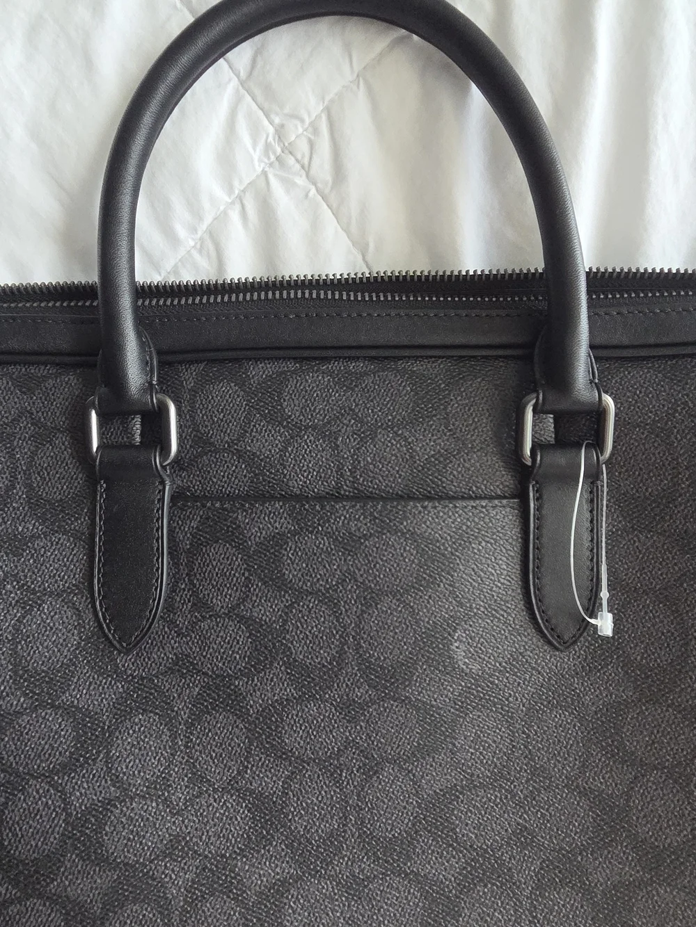 Coach Signature Jacquard Black Laptop Tote - Coach
